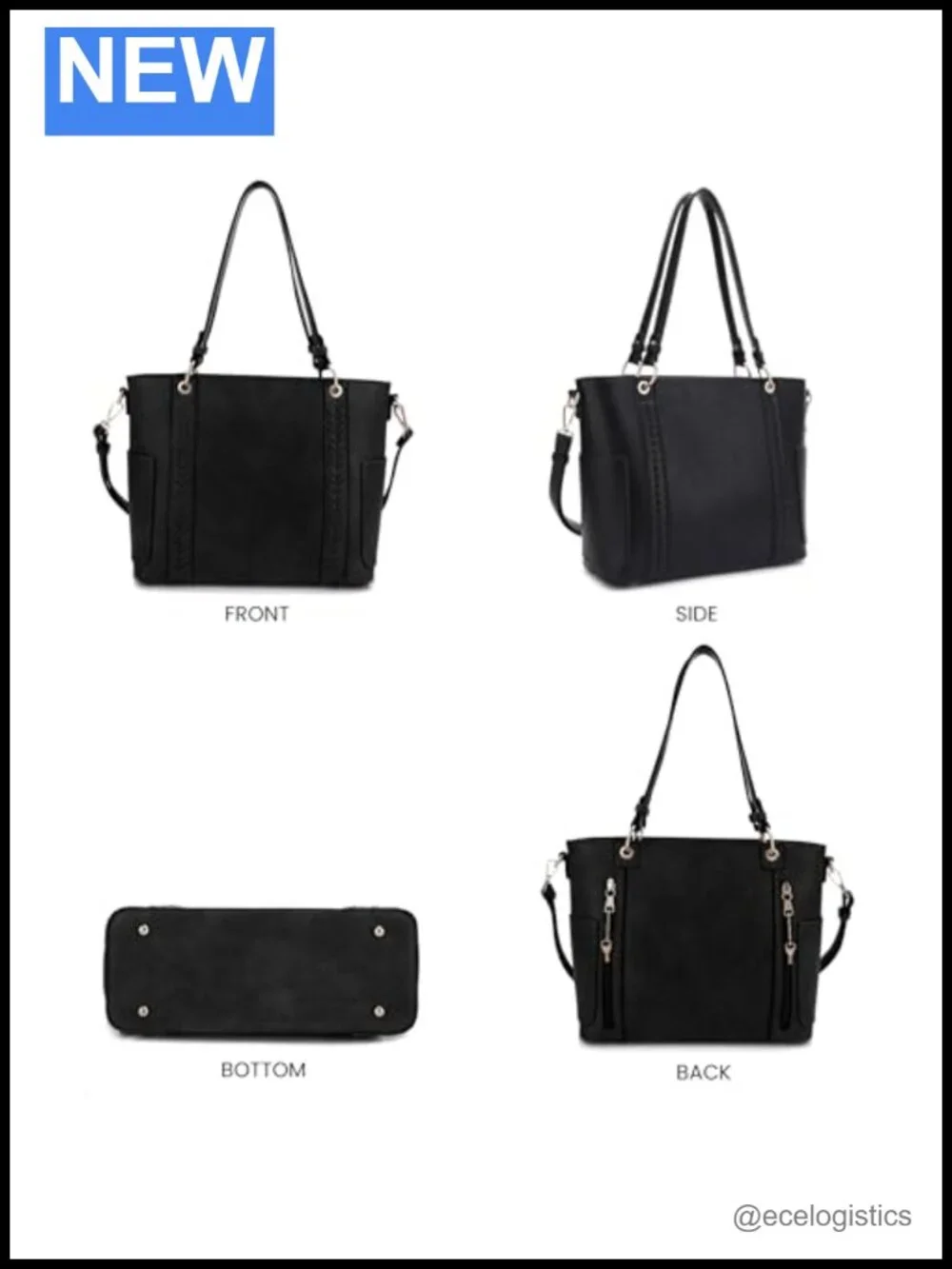 Faux Leather Concealed Carry Tote with Lock and Holster